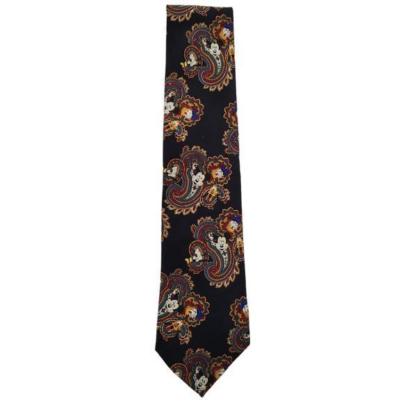 Disney Vintage Mickey Mouse, Donald Duck, Goofy, and Pluto Men's Paisley Tie - Picture 4 of 6